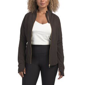YOGALICIOUS Chocolate Lux Suri Flared Hem Full Zip Jacket
